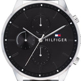  Shop Authentic Tommy Hilfiger Chase Quartz Black Dial Silver Steel Strap Watch For Men - 1791485 - Luxxuri