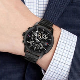  Shop Authentic Tommy Hilfiger Henry Chronograph Black Dial Black Steel Strap Watch For Men - 1710478 - Luxxuri