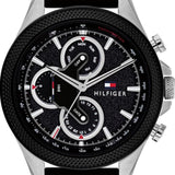  Shop Authentic Tommy Hilfiger Clark Chronograph Black Dial Black Rubber Strap Watch For Men - 1792082 - Luxxuri
