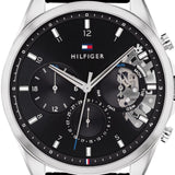  Shop Authentic Tommy Hilfiger Baker Chronograph Black Dial Black Leather Strap Watch For Men - 1710449 - Luxxuri