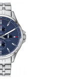 Shop Authentic Tommy Hilfiger Shawn Multifunction Quartz Blue Dial Silver Steel Strap Watch for Men - 1791612 - Luxxuri