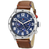  Shop Authentic Tommy Hilfiger Trent Quartz Blue Dial Brown Leather Strap Watch for Men - 1791066 - Luxxuri