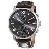  Shop Authentic Tommy Hilfiger Aiden Quartz Black Dial Brown Leather Strap Watch for Men - 1791309 - Luxxuri