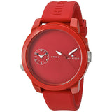  Shop Authentic Tommy Hilfiger Denim Quartz Red Dial Red Rubber Strap Watch for Men - 1791323 - Luxxuri