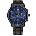  Shop Authentic Tommy Hilfiger Kyle Quartz Blue Dial Black Steel Strap Watch for Men - 1791633 - Luxxuri