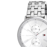  Shop Authentic Tommy Hilfiger Jenna Quartz White Dial Silver Steel Strap Watch for Women - 1782068 - Luxxuri