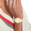  Shop Authentic Tommy Hilfiger Eve Chronograph Quartz White Dial Gold Steel Strap Watch For Women - 1782278 - Luxxuri