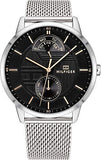  Shop Authentic Tommy Hilfiger Hunter Quartz Black Dial Silver Steel Strap Watch for Men - 1791610 - Luxxuri