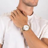  Shop Authentic Tommy Hilfiger Hunter White Dial Gold Steel Strap Watch for Men - 1791609 - Luxxuri