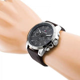  Shop Authentic Tommy Hilfiger Decker Grey Dial Brown Leather Strap Watch for Men - 1791562 - Luxxuri