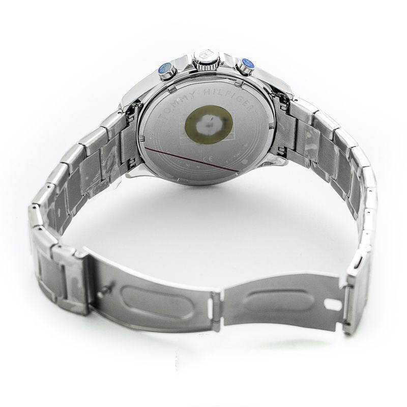  Shop Authentic Tommy Hilfiger Hudson Chronograph White Dial Silver Steel Strap Watch For Men - 1791227 - Luxxuri