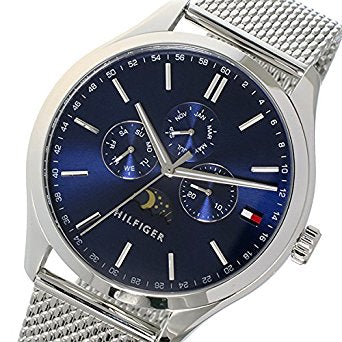  Shop Authentic Tommy Hilfiger Oliver Quartz Blue Dial Silver Mesh Bracelet Watch for Men - 1791302 - Luxxuri