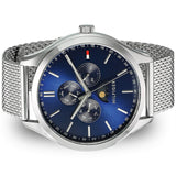  Shop Authentic Tommy Hilfiger Oliver Quartz Blue Dial Silver Mesh Bracelet Watch for Men - 1791302 - Luxxuri