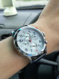  Shop Authentic Tommy Hilfiger Trent Multifunction White Dial Black Leather Strap Watch for Men - 1791138 - Luxxuri