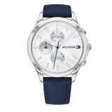 Shop Authentic Tommy Hilfiger Carly Silver Dial Blue Leather Strap Watch for Women - 1781791 - Luxxuri