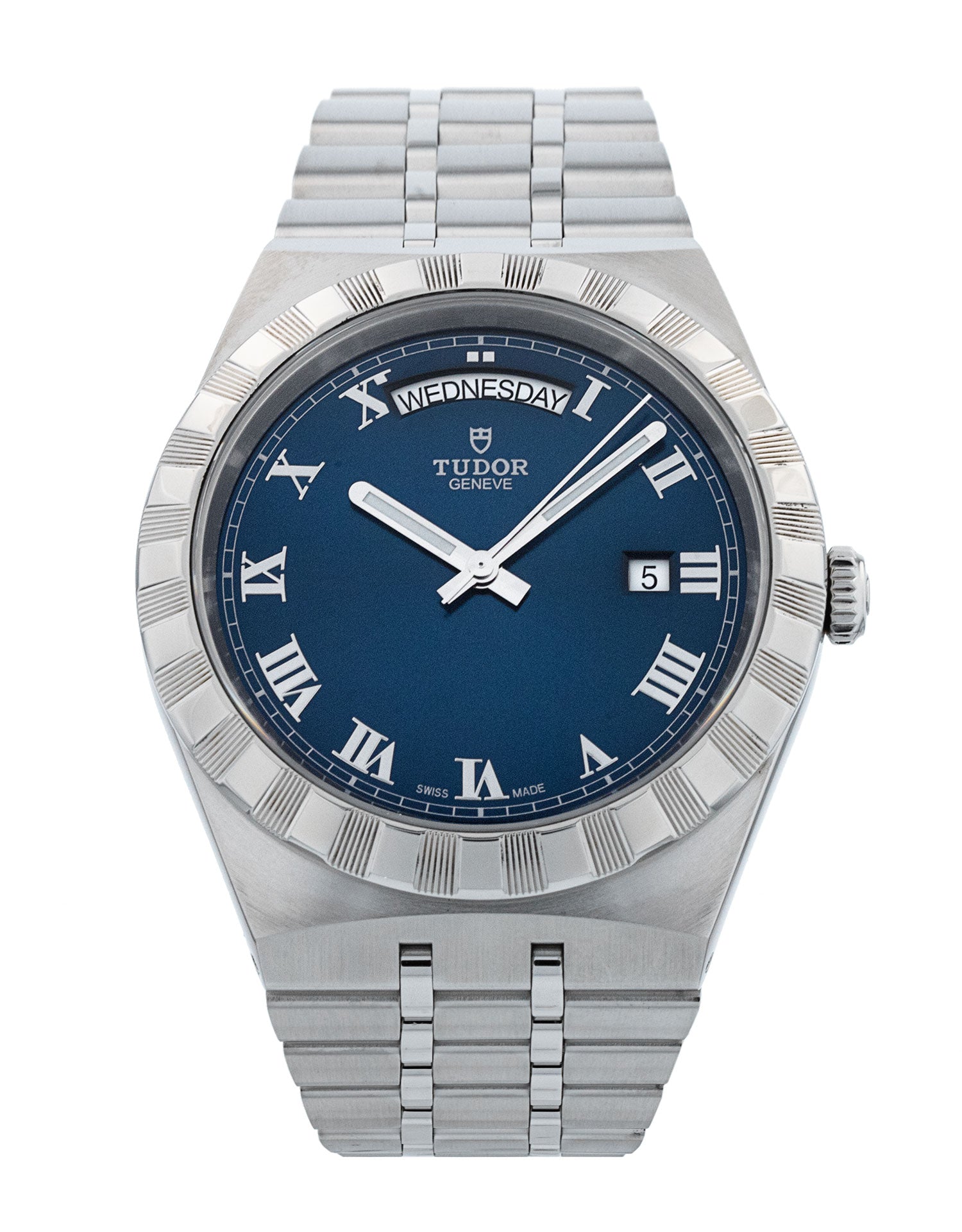 Tudor Royal Automatic Blue Dial Silver Steel Strap Watch for Men - M28600-0005