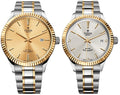 Tudor Style Automatic Gold Dial Two Tone Steel Strap Watch for Men - M12713-0001