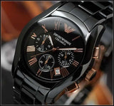 Shop Authentic Emporio Armani Valente Ceramica Chronograph Black Dial Black Steel Strap Watch For Men - AR1410 - Luxxuri
