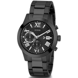  Shop Authentic Guess Atlas Chronograph Black Dial Black Steel Strap Watch For Men - W0668G5 - Luxxuri