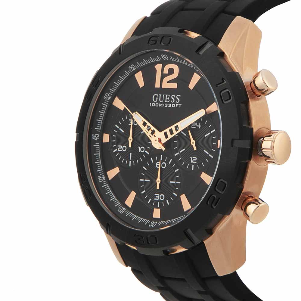  Shop Authentic Guess Caliber Chronograph Black Dial Black Rubber Strap Watch for Men  - W0864G2 - Luxxuri