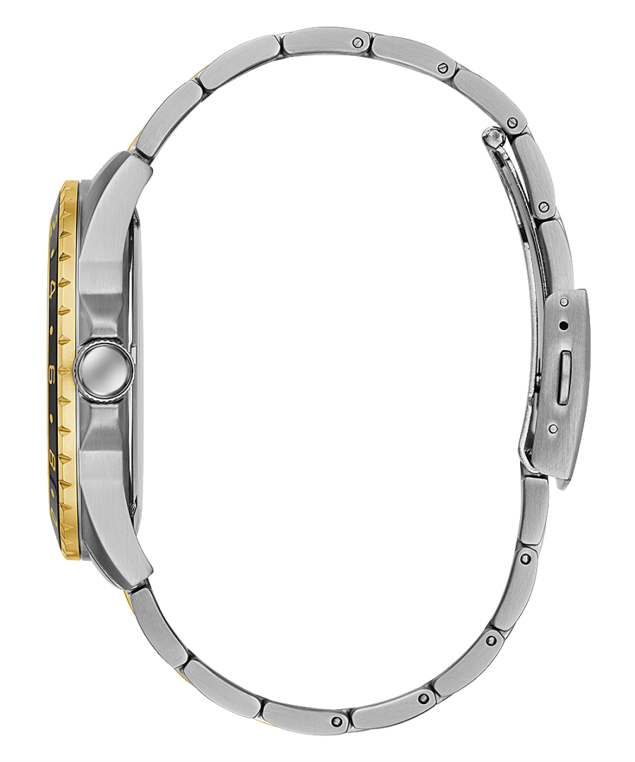  Shop Authentic Guess Odyssey Black Dial Two Tone Steel Strap Watch For Men - W1107G6 - Luxxuri