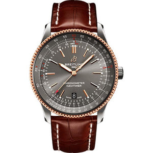  Shop Authentic Breitling Navitimer Automatic 41 Grey Dial Brown Leather Strap Watch for Men - U17326121M1P1 - Luxxuri