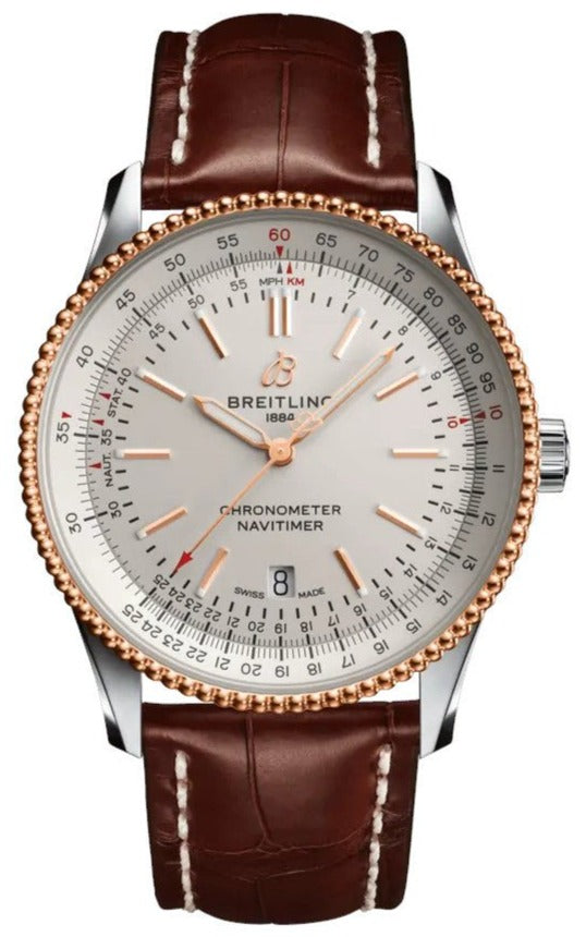  Shop Authentic Breitling Navitimer Automatic 41mm White Dial Brown Leather Strap Mens Watch - U17326241G1P1 - Luxxuri