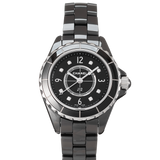  Shop Authentic Chanel J12 Diamonds Black Dial Black Steel Strap Watch for Women - J12 H2569 - Luxxuri