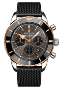 Breitling Superocean Heritage B01 Chronograph 44 Black Dial Black Mesh Bracelet Watch for Men - UB01621A1M1S1