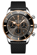 Breitling Superocean Heritage B01 Chronograph 44 Black Dial Black Mesh Bracelet Watch for Men - UB01621A1M1S1