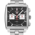  Shop Authentic Tag Heuer Monaco Automatic Chronograph Black Dial Silver Steel Strap Watch for Men - CBL2113.BA0644 - Luxxuri
