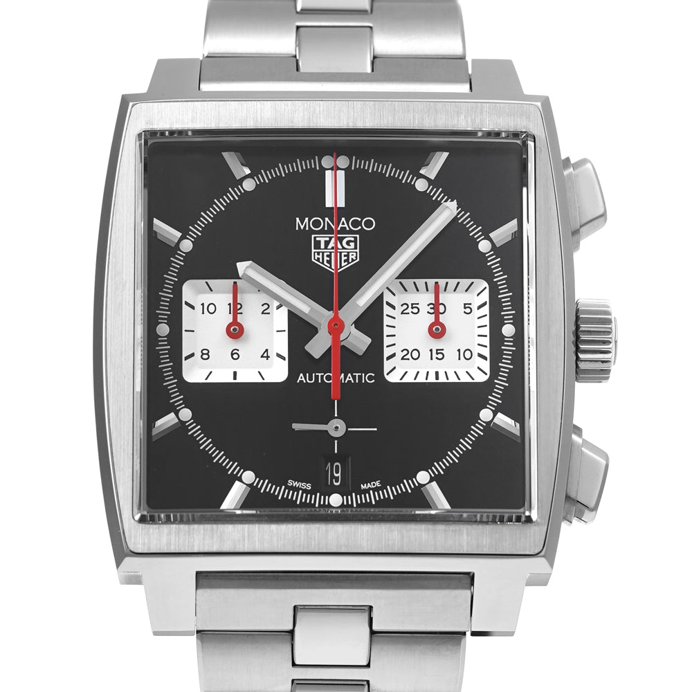  Shop Authentic Tag Heuer Monaco Automatic Chronograph Black Dial Silver Steel Strap Watch for Men - CBL2113.BA0644 - Luxxuri