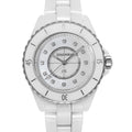  Shop Authentic Chanel J12 Diamonds Mother of Pearl White Dial White Steel Strap Watch for Women - J12 H5704 - Luxxuri
