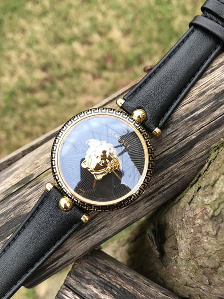  Shop Authentic Versace Palazzo Empire Black Dial Black Leather Strap Watch for Women - VCO020017 - Luxxuri