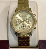  Shop Authentic Michael Kors Runway Chronograph Gold Dial Gold Steel Strap Watch For Women - MK5698 - Luxxuri
