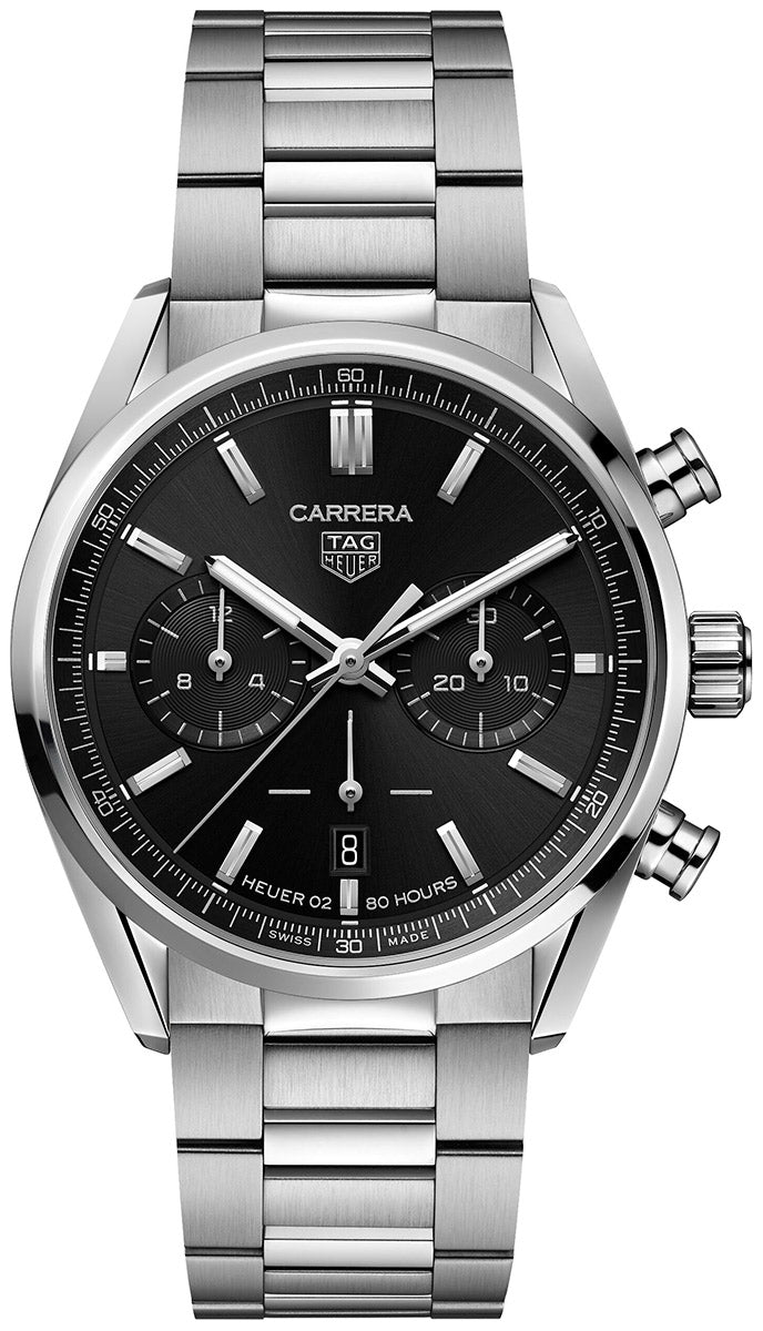  Shop Authentic Tag Heuer Carrera Chronograph Black Dial Silver Steel Strap Watch for Men - CBN2010.BA0642 - Luxxuri