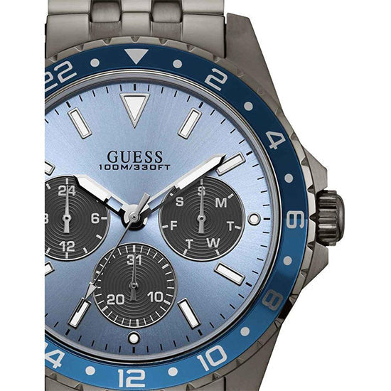  Shop Authentic Guess Odyssey Quartz Blue Dial Gunmetal Steel Strap Watch For Men - W1107G5 - Luxxuri