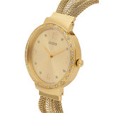  Shop Authentic Guess Chiffon Gold Dial Gold Mesh Bracelet Watch For Women - W1083L2 - Luxxuri