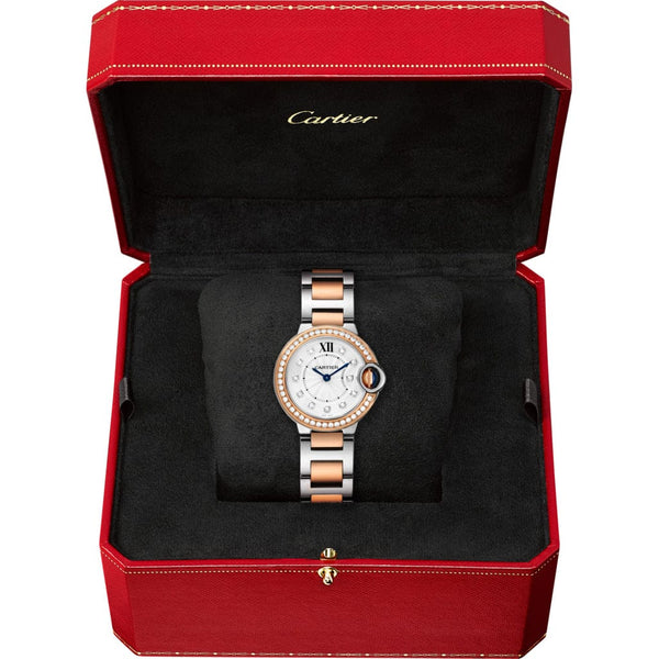 Shop Authentic Cartier Ballon Bleu De Cartier Diamonds Silver Dial Two Tone Steel Strap Watch for Women - W3BB0026 - Luxxuri