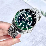  Shop Authentic Seiko 5 Sports SKX GMT Automatic Green Dial Silver Steel Strap Watch For Men - SSK035K1 - Luxxuri