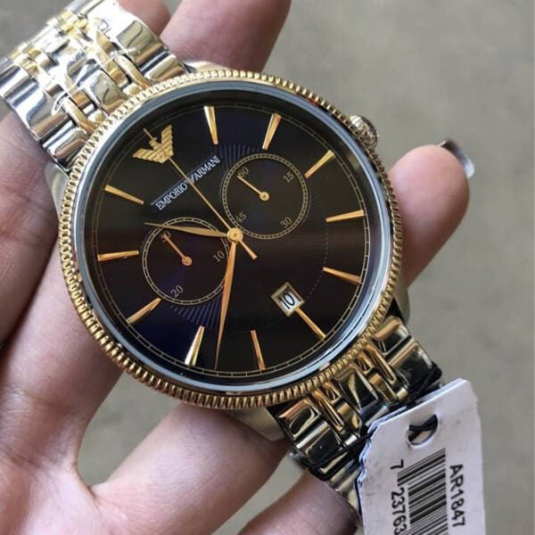  Shop Authentic Emporio Armani Classic Blue Dial Two Tone Steel Strap Watch For Men - AR1847 - Luxxuri