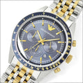  Shop Authentic Emporio Armani Tazio Chronograph Blue Dial Two Tone Stainless Steel Watch For Men - AR6088 - Luxxuri