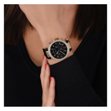  Shop Authentic Michael Kors Parker Chronograph Black Dial Black Leather Strap Watch For Women - MK6984 - Luxxuri