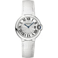  Shop Authentic Cartier Ballon Bleu De Cartier Silver Dial White Leather Strap Watch for Women - W6920086 - Luxxuri