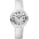  Shop Authentic Cartier Ballon Bleu de Cartier Silver Dial White Leather Strap Watch for Women - W6920087 - Luxxuri