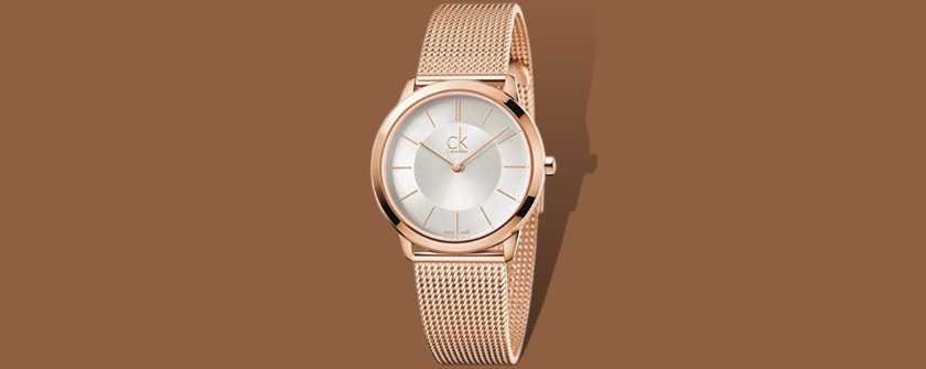  Shop Authentic Calvin Klein Minimal White Dial Rose Gold Mesh Bracelet Watch for Women - K3M22626 - Luxxuri