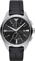  Shop Authentic Emporio Armani Claudio Chronograph Black Dial Black Leather Strap Watch For Men - AR11542 - Luxxuri