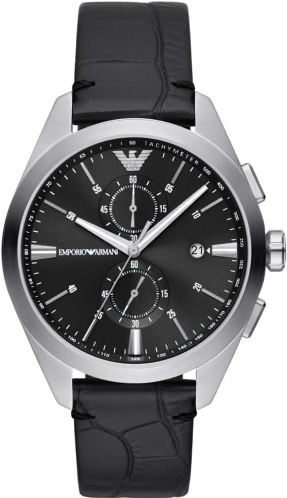  Shop Authentic Emporio Armani Claudio Chronograph Black Dial Black Leather Strap Watch For Men - AR11542 - Luxxuri