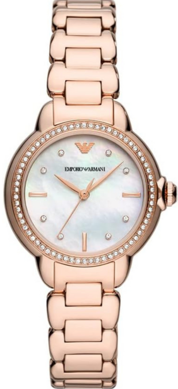  Shop Authentic Emporio Armani Aira Three Hand Mother of Pearl Dial Rose Gold Steel Strap Watch For Women - AR11523 - Luxxuri