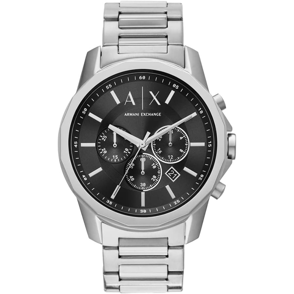  Shop Authentic Armani Exchange Banks Chronograph Black Dial Silver Steel Strap Watch For Men - AX1720 - Luxxuri